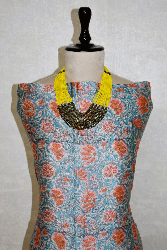 Timeless Chanderi Silk Suit with Sanganeri Print