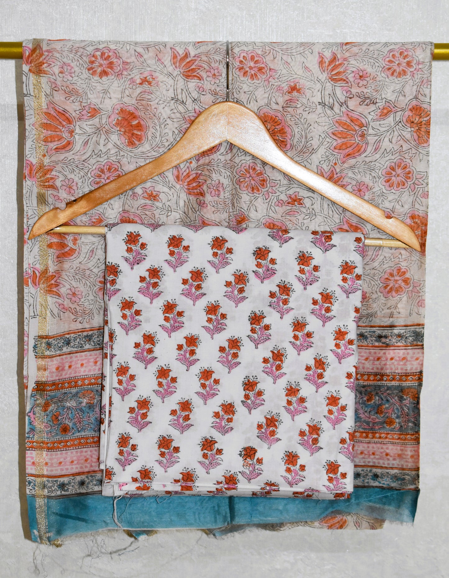 Timeless Chanderi Silk Suit with Sanganeri Print