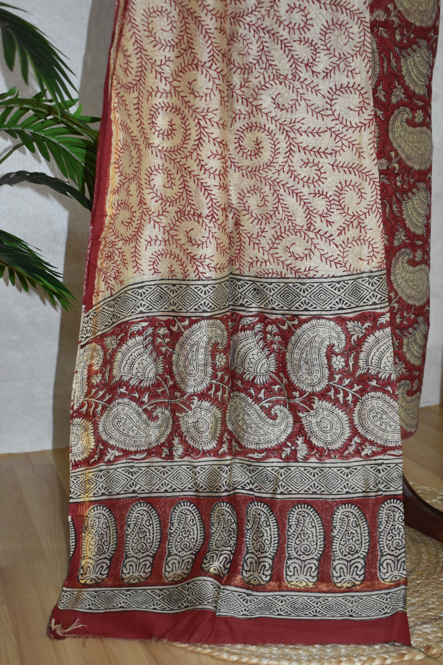 Timeless Chanderi Silk Suit with All-over Paisley Sanganeri Print
