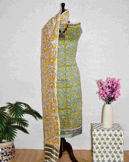 Timeless Chanderi Silk Suit with Sanganeri Print