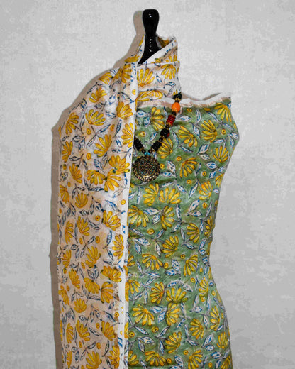 Timeless Chanderi Silk Suit with Sanganeri Print