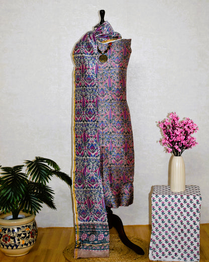Timeless Chanderi Silk Suit with Sanganeri Print