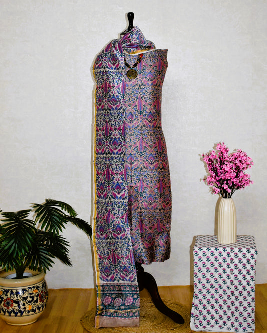 Timeless Chanderi Silk Suit with Sanganeri Print