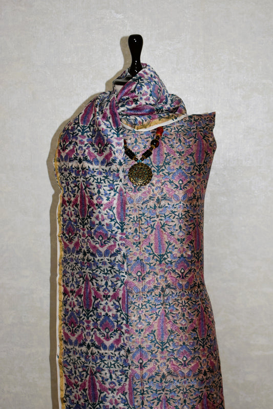 Timeless Chanderi Silk Suit with Sanganeri Print