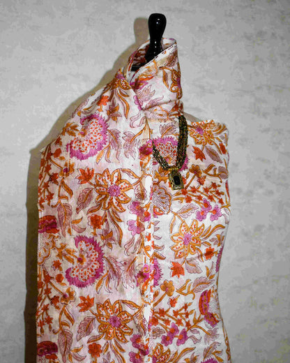 Floral All-over Jaal Printed Chanderi Silk Suit