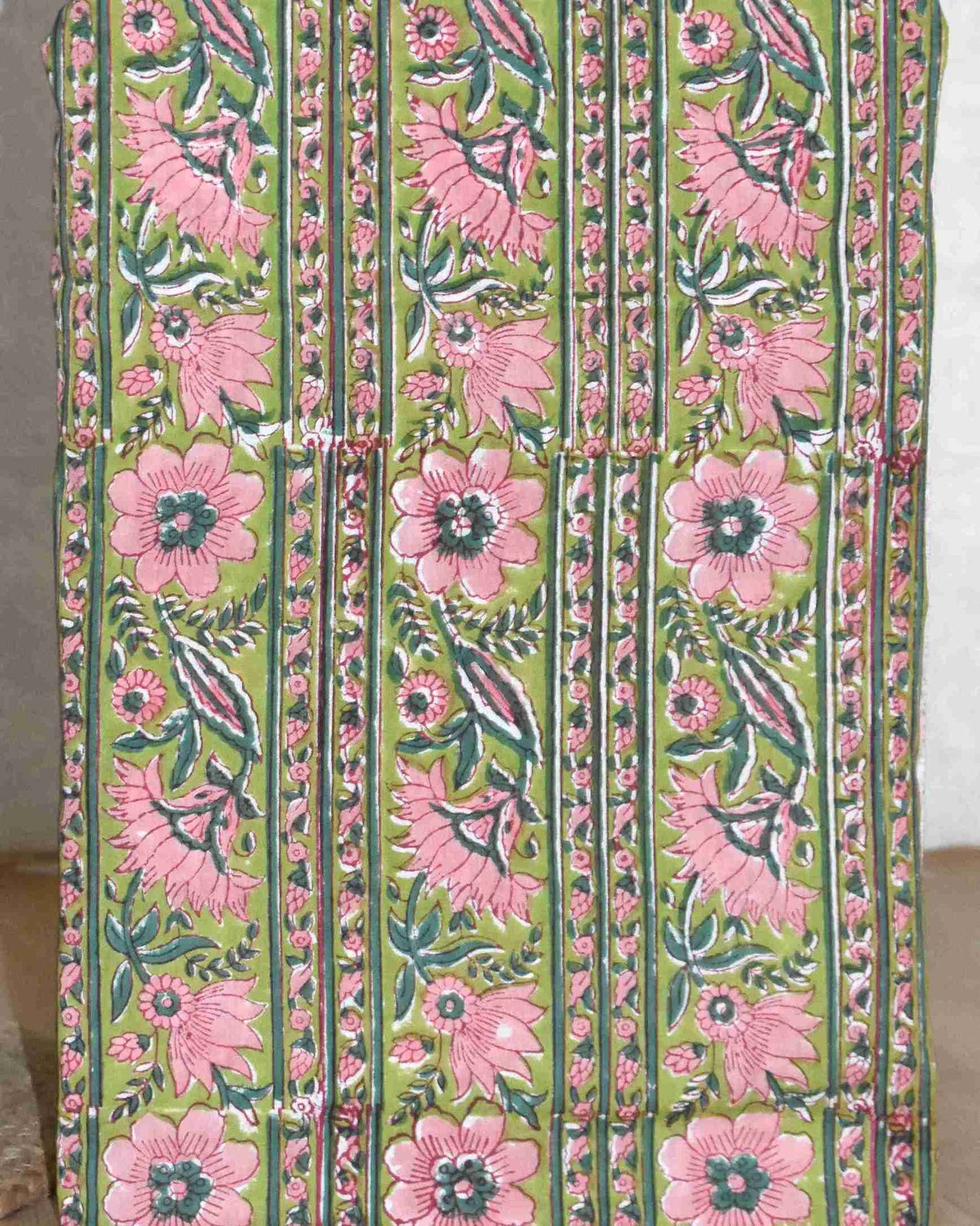 Floral Intricate Jaal Hand Block Printed Cotton Suit with Malmal Dupatta