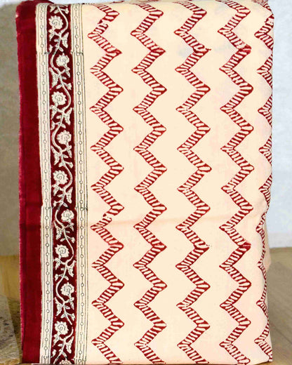 Jaipuri Printed Unstitched Cotton Suit Set with malmal dupatta