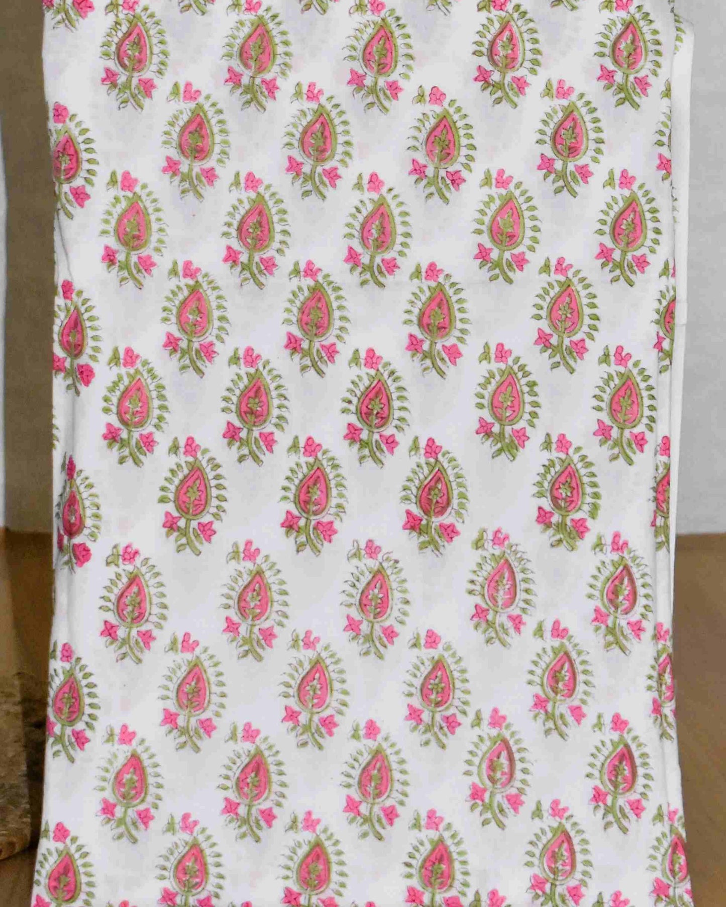 All-over Floral Jaal in Sky Blue Hand Block Printed Cotton Suit with Kota Doria Dupatta
