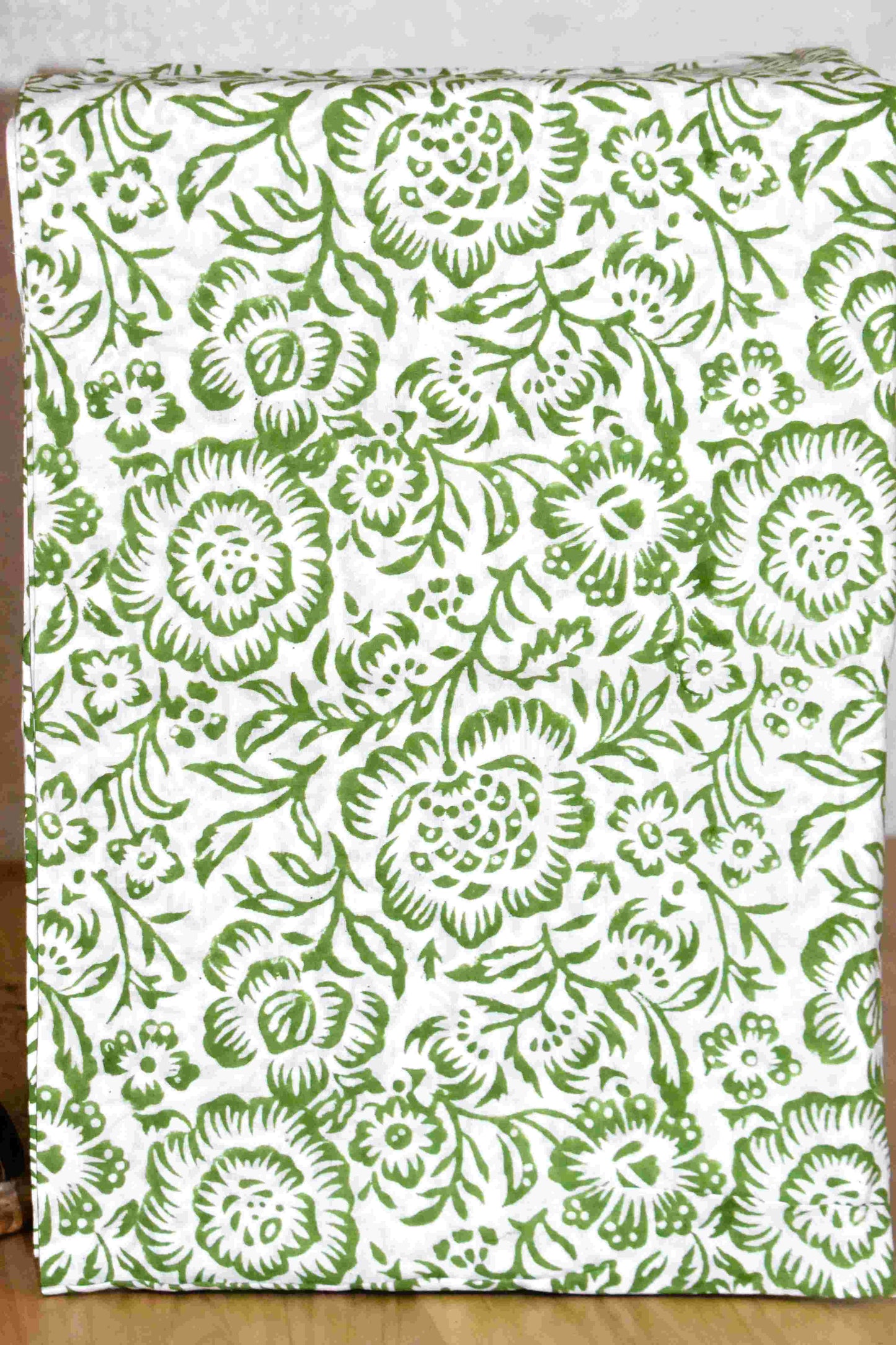 All-over Floral Jaal Hand Block Printed Cotton Suit with Malmal Dupatta