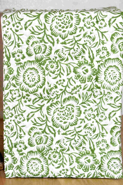 All-over Floral Jaal Hand Block Printed Cotton Suit with Malmal Dupatta