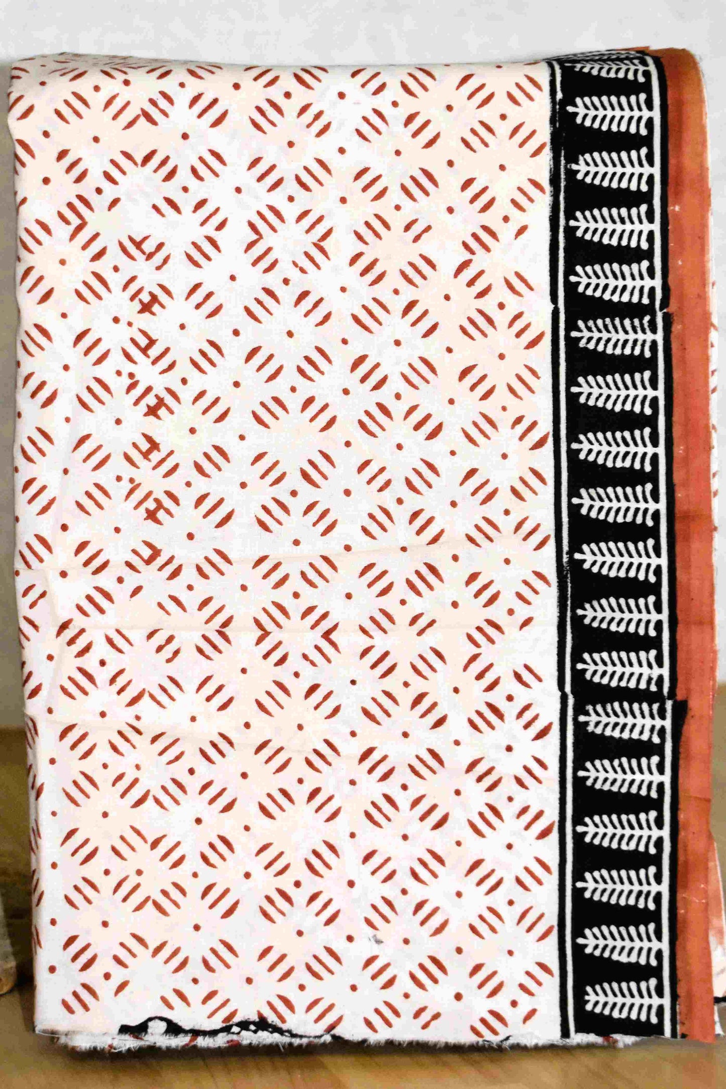 Hand Block Printed Cotton Suit with Pure Chiffon dupatta