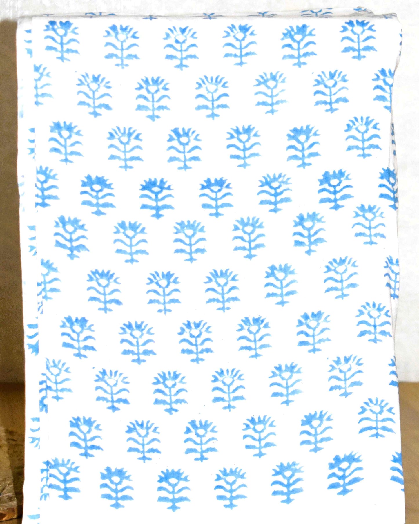 All-over Floral Jaal Hand Block Printed Cotton Suit with Malmal Dupatta