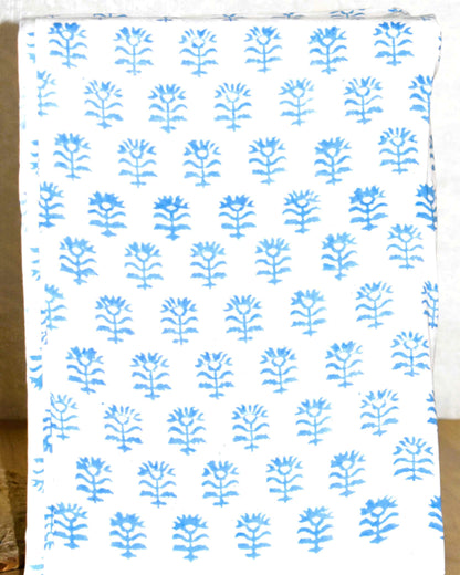 All-over Floral Jaal Hand Block Printed Cotton Suit with Malmal Dupatta