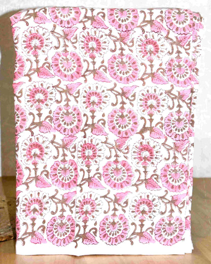 Floral Jaal Hand Block Printed Maheshwari Silk Suit Set