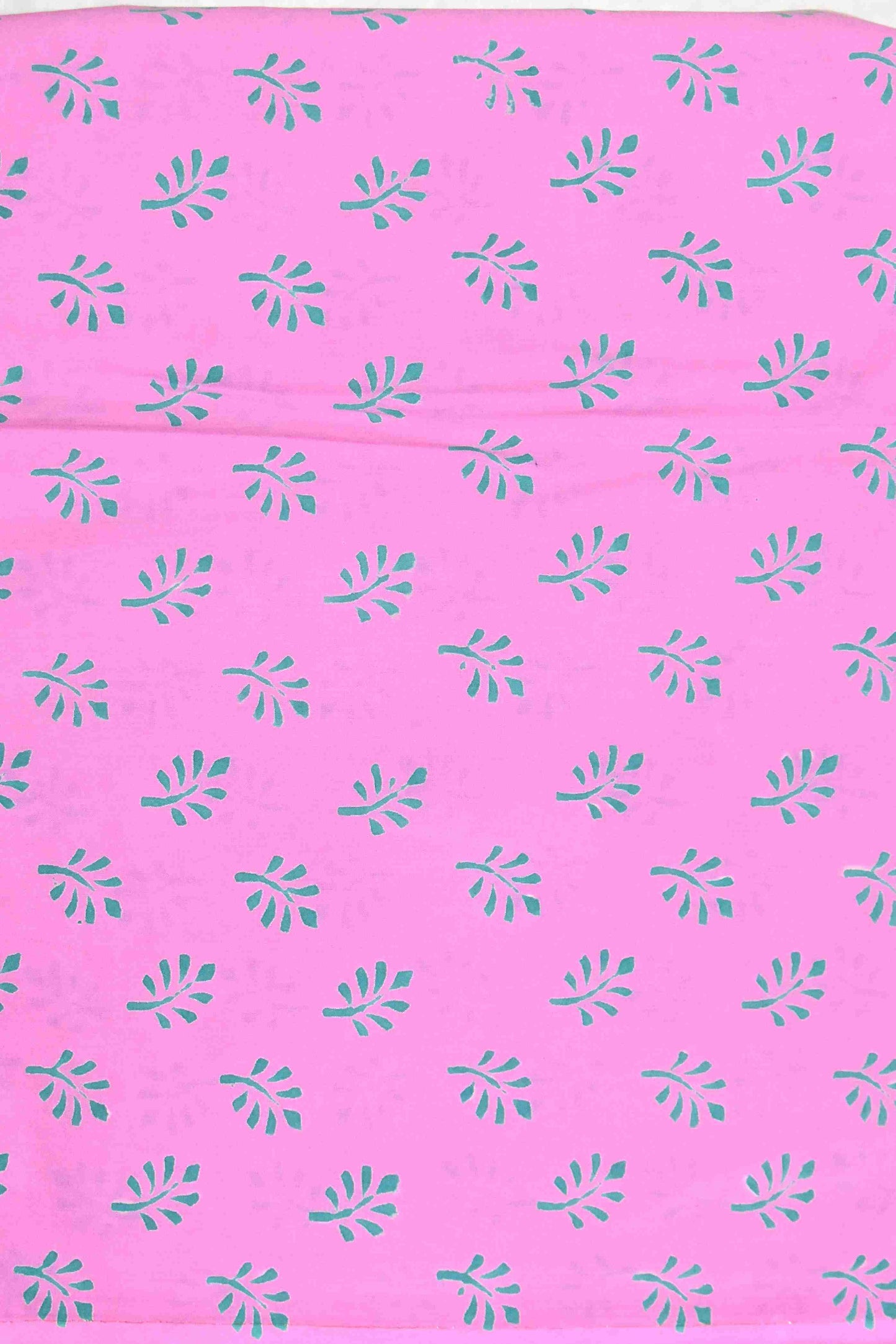 Pink Discharge Hand Block Printed Cotton Suit With Kota Doria Dupatta