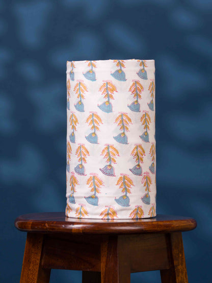 Sanganeri printed Maheshwari Silk Suit Set