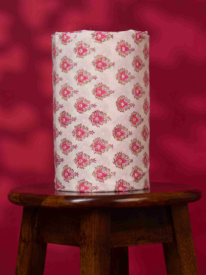 Sanganeri printed Maheshwari Silk Suit Set