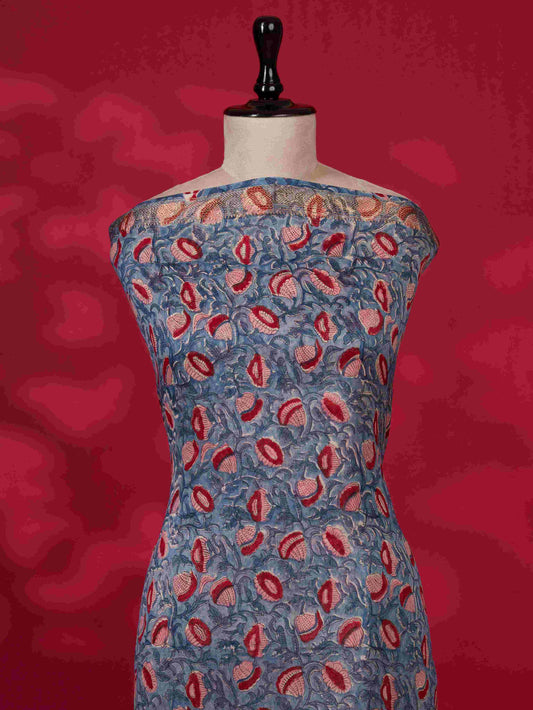 Sanganeri printed Maheshwari Silk Suit Set