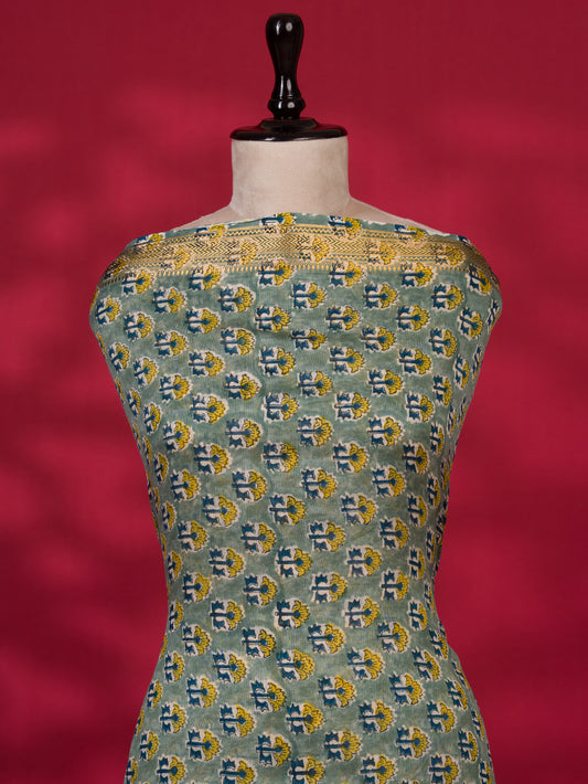 Sanganeri printed Maheshwari Silk Suit Set