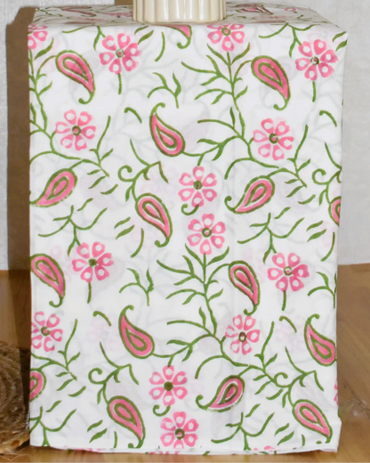 Oat Beige Sanganeri Small Floral All-over Buti print Maheshwari Silk Suit Set