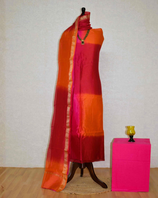 Ombre dyed Maheshwari Silk Suit Set