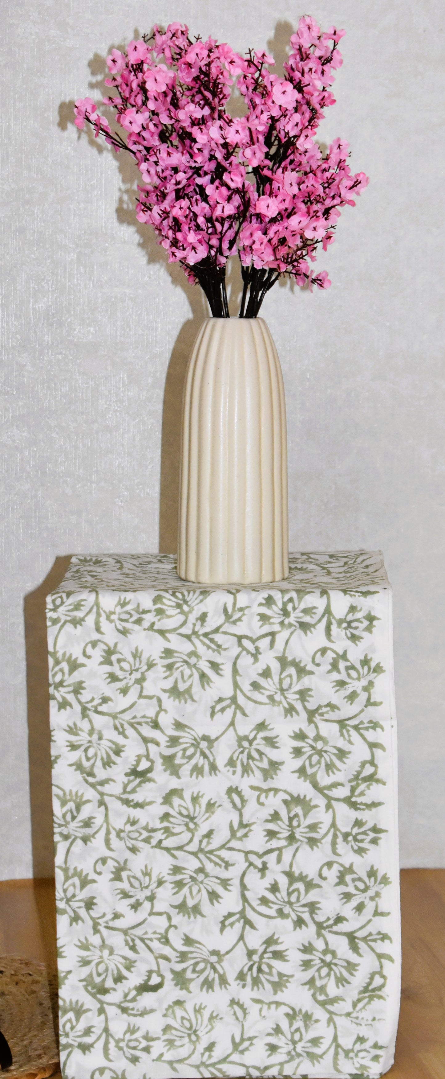 Floral Hand Block Printed Cotton Suit With Pure Chiffon Dupatta