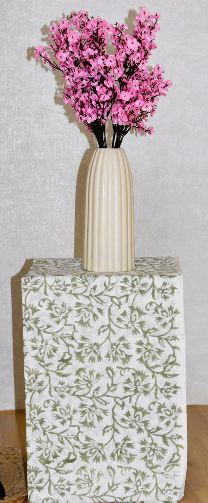 Floral Hand Block Printed Cotton Suit With Pure Chiffon Dupatta