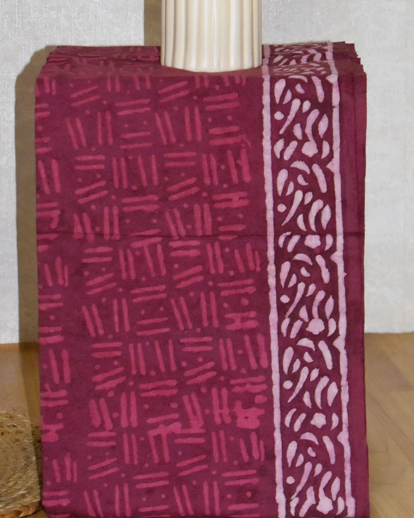 Hand Block Printed Cotton Suit With Pure Chiffon Dupatta