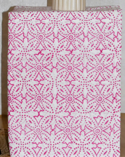 Pink Paisley Hand Block Printed Cotton Suit With Kota Doria  Dupatta