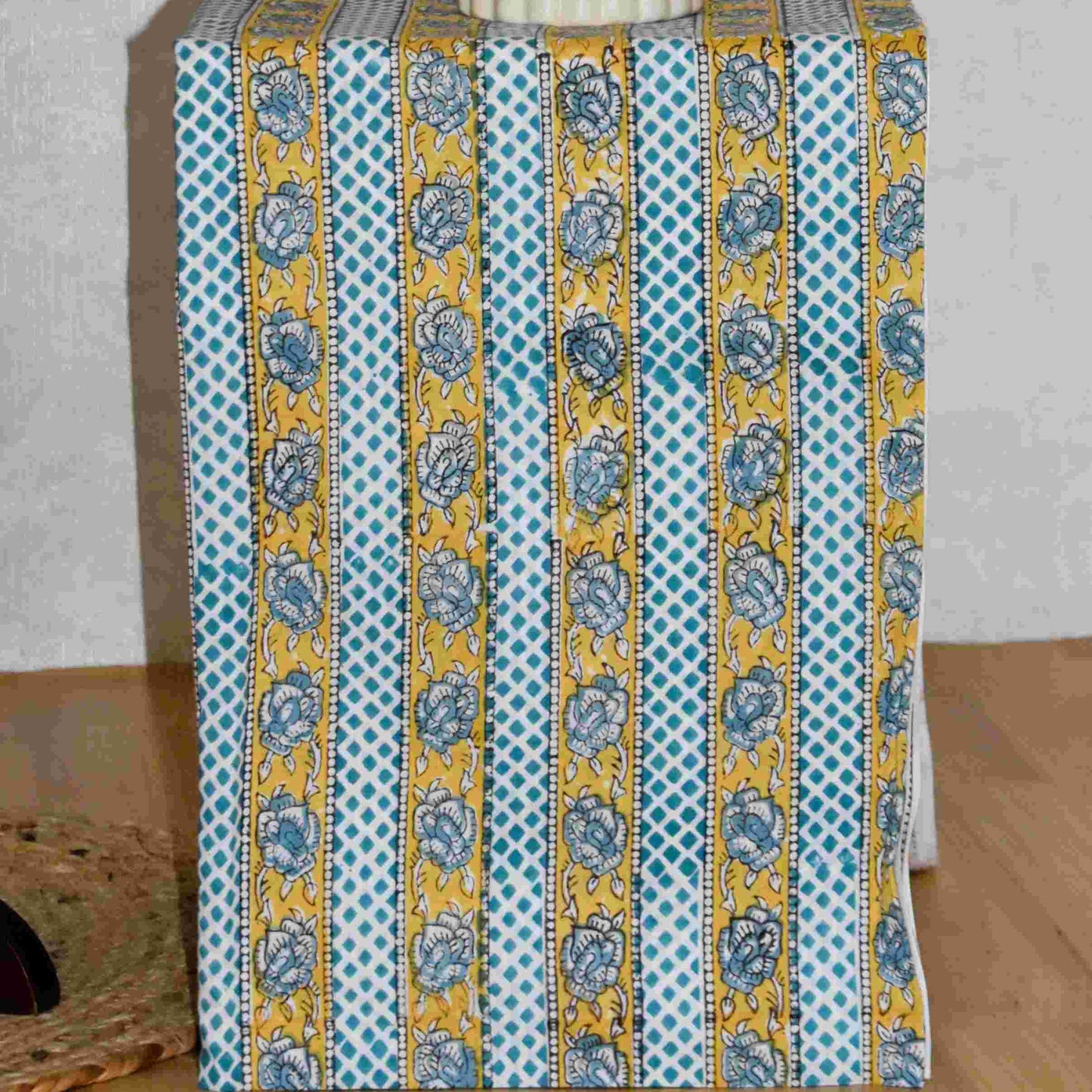 Pink All-over Floral Hand Block Printed Cotton Suit with Malmal Dupatta