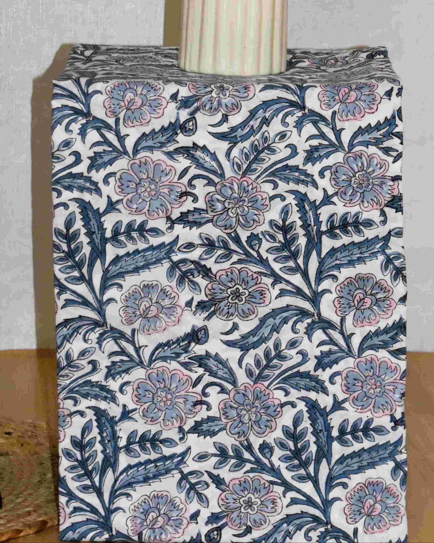 All-over Floral Hand Block Printed Cotton Suit with Malmal Dupatta