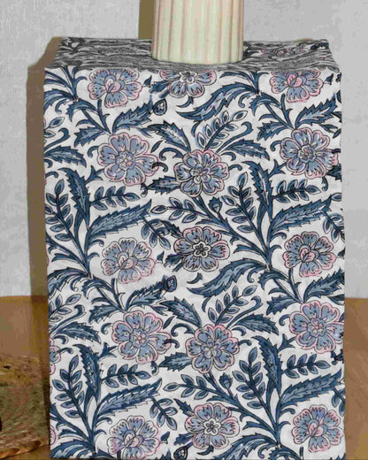 All-over Floral Hand Block Printed Cotton Suit with Malmal Dupatta