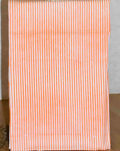 All-over Floral Buti in Marigold Yellow Hand Block Printed Cotton Suit with Malmal Dupatta