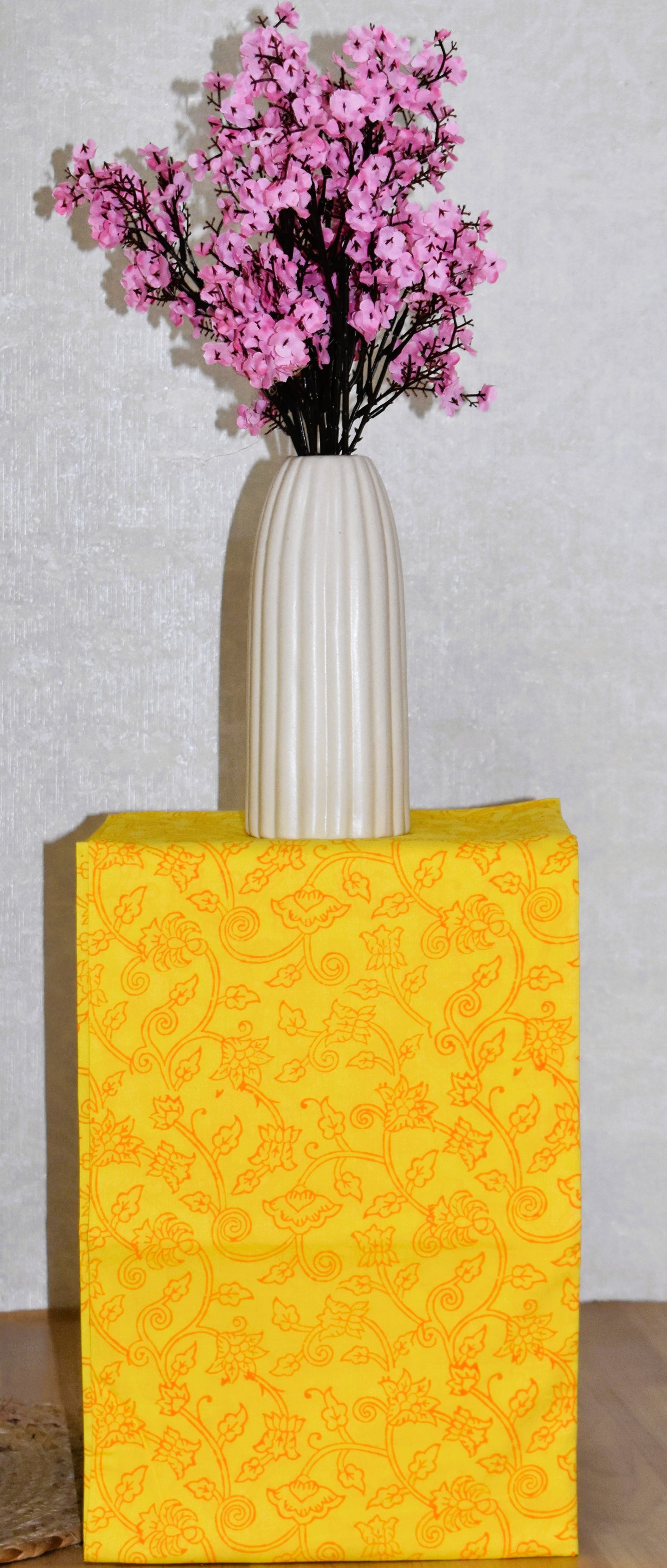 Hand Block Printed Cotton Suit with All-over Floral Buti and Malmal Dupatta