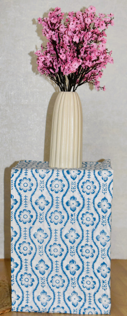 Petal Purple Hand Block Printed Cotton Suit with Malmal Dupatta