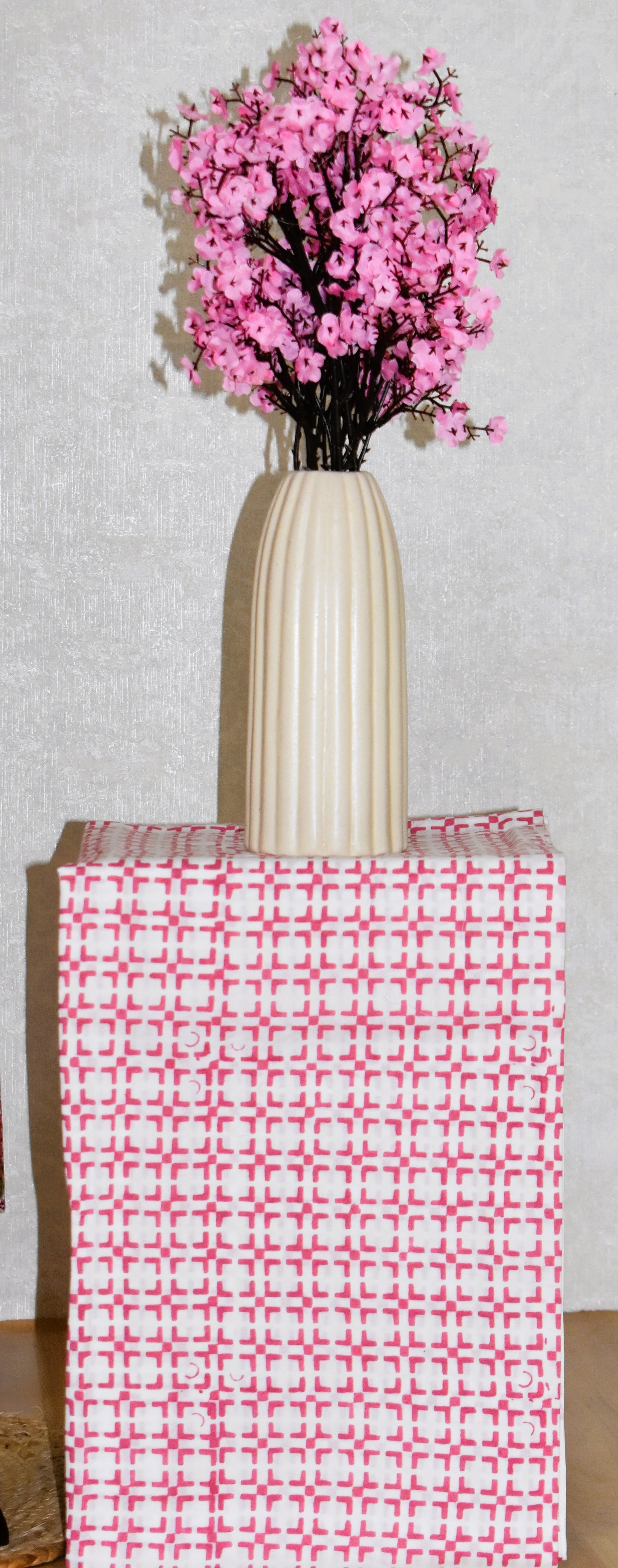 Dusky Pink All-over Hand Block Printed Cotton Suit With Malmal Dupatta