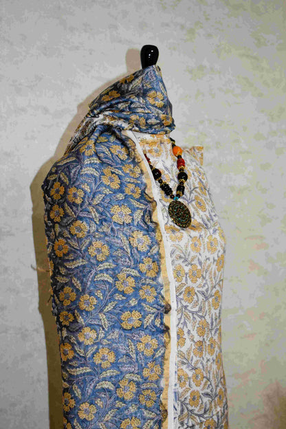 Timeless Chanderi Silk Suit with All-over floral Jaal Sanganeri Print