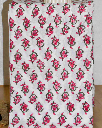 Timeless Blue Chanderi Silk Suit with All-over floral Sanganeri Print