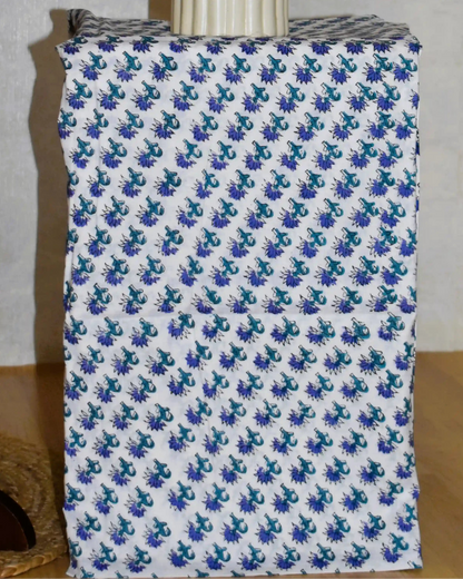 Sanganeri printed Maheshwari Silk Suit Set