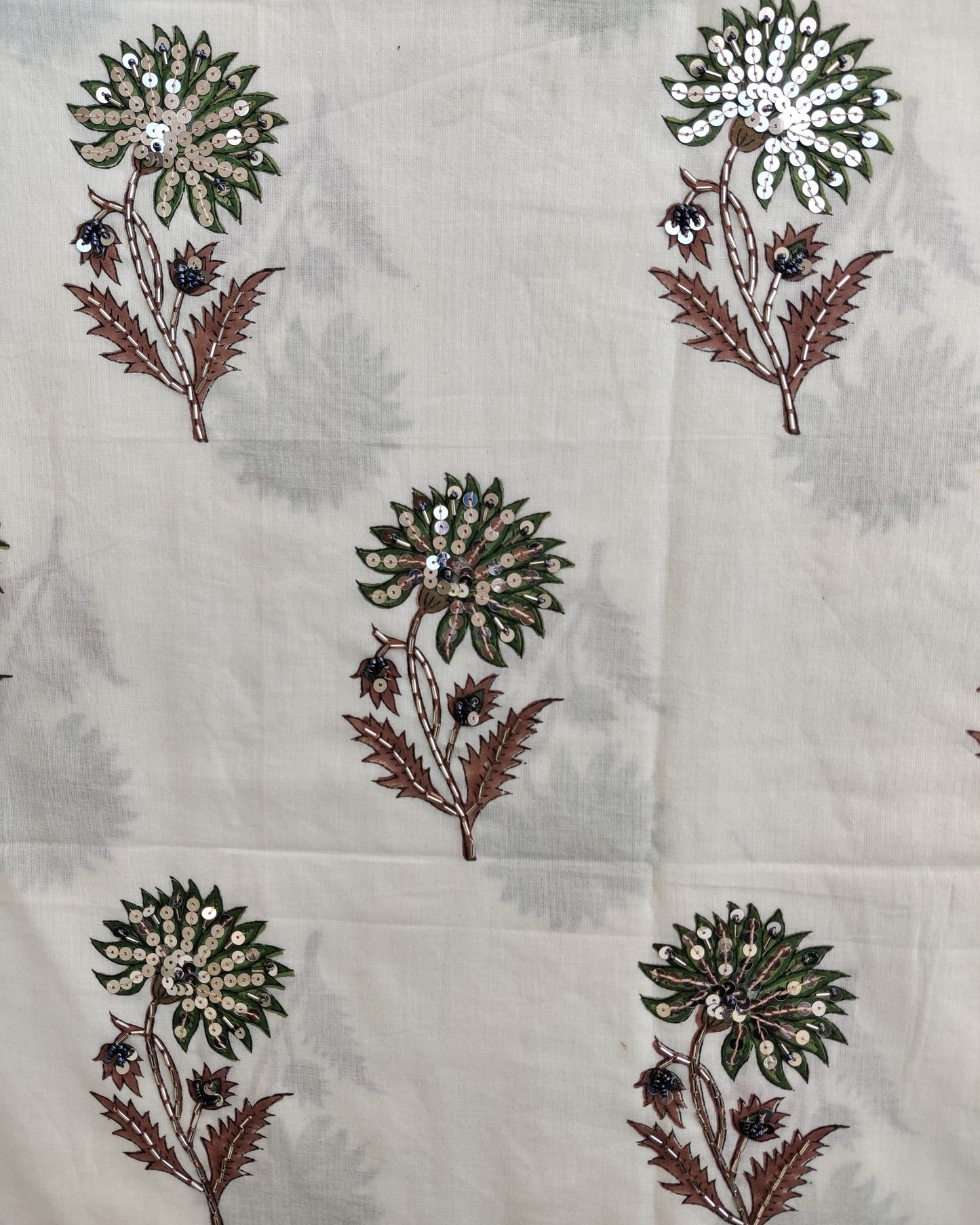 Hand Embroidered and Hand Block Printed Premium Cotton Suit with Chanderi Silk Dupatta - Designer Edit