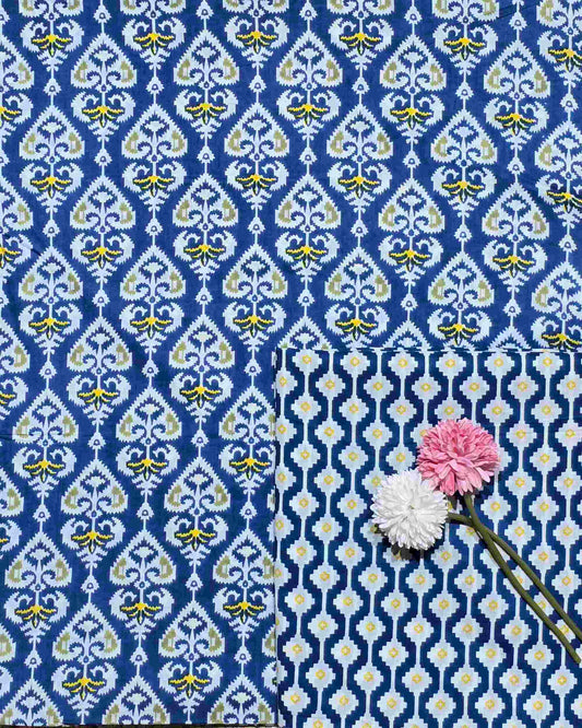 Jaipuri Block Printed Cotton Combo Set