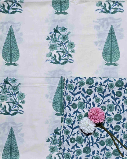 Jaipuri Block Printed Mughal Buta Cotton Combo Set
