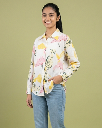 Tropical Bloom Oversized Shirt