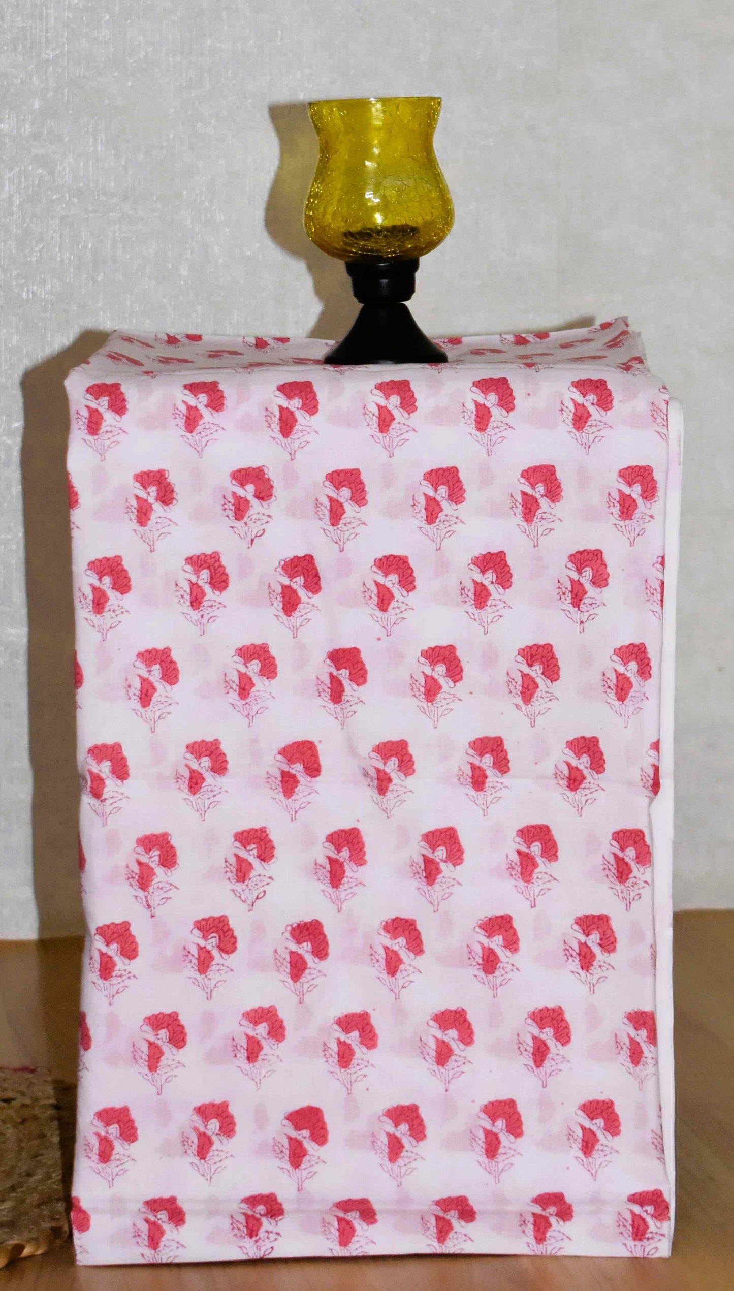 Powder Pink Chanderi Silk Suit with Sanganeri Floral Jaal Print