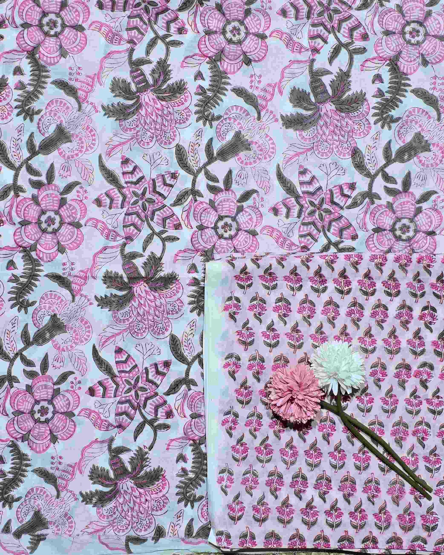 Jaipuri Block Printed Cotton Combo Set