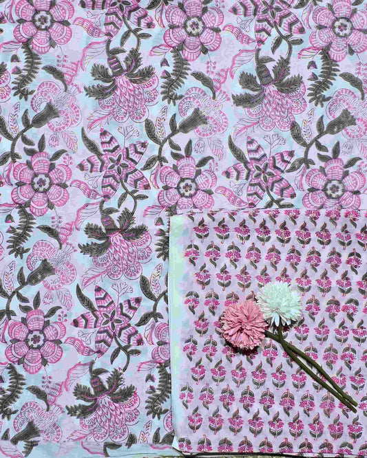 Jaipuri Block Printed Cotton Combo Set