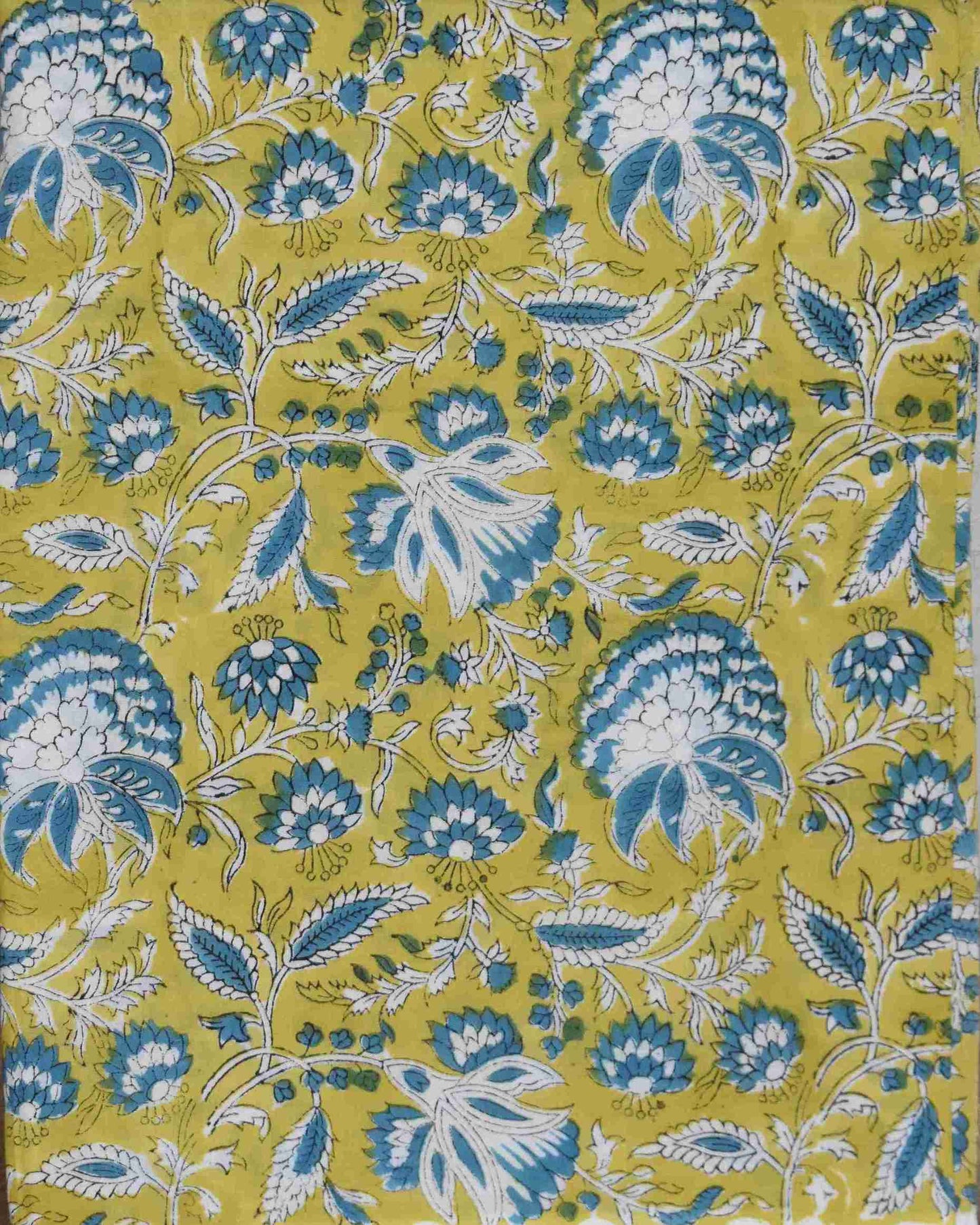 Floral Mughal Buta Hand Block Printed Cotton Suit With Kota Doria Dupatta