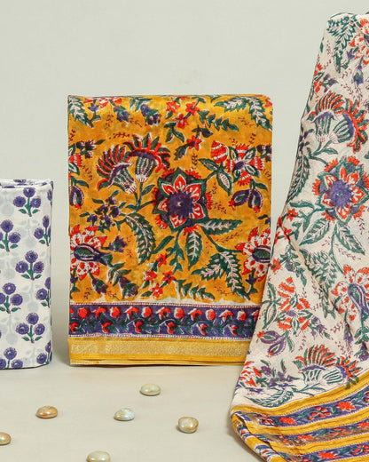 Timeless Chanderi Silk Suit with Sanganeri Print