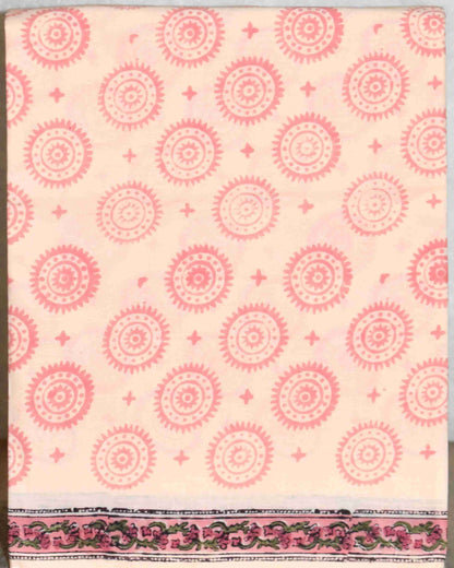 Sanganeri Hand Block Printed Unstitched Cotton Suit Set with malmal dupatta