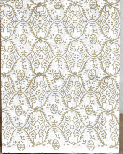 Sanganeri Hand Block Printed Unstitched Cotton Suit Set with malmal dupatta